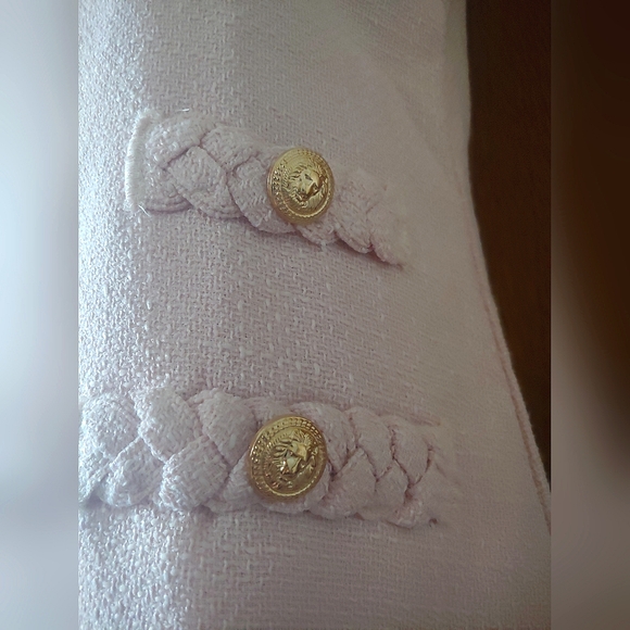 NWT Kedera Light Pink Jackie O Tweed Crew Sleeveless Shift Sheath Mini Dress S - Picture 5 of 16